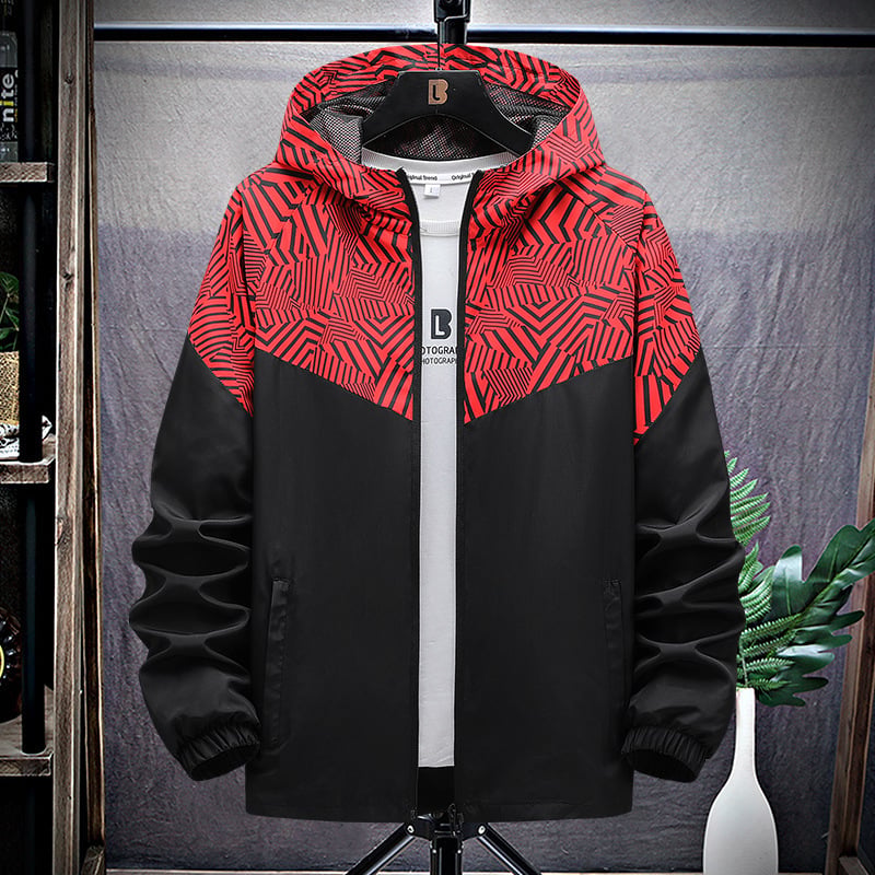 Men's Hooded Running Windbreaker Jacket