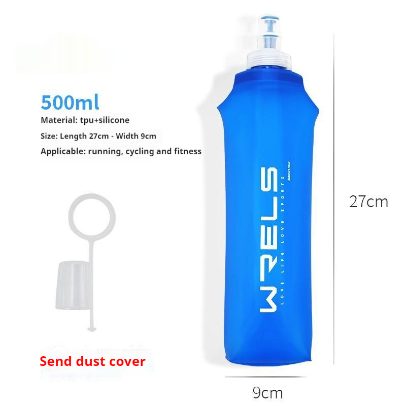 Foldable Sports Soft Water Bottle with Bite Valve – Portable Running Waist Pack Hydration Flask (150ml/250ml/500ml)
