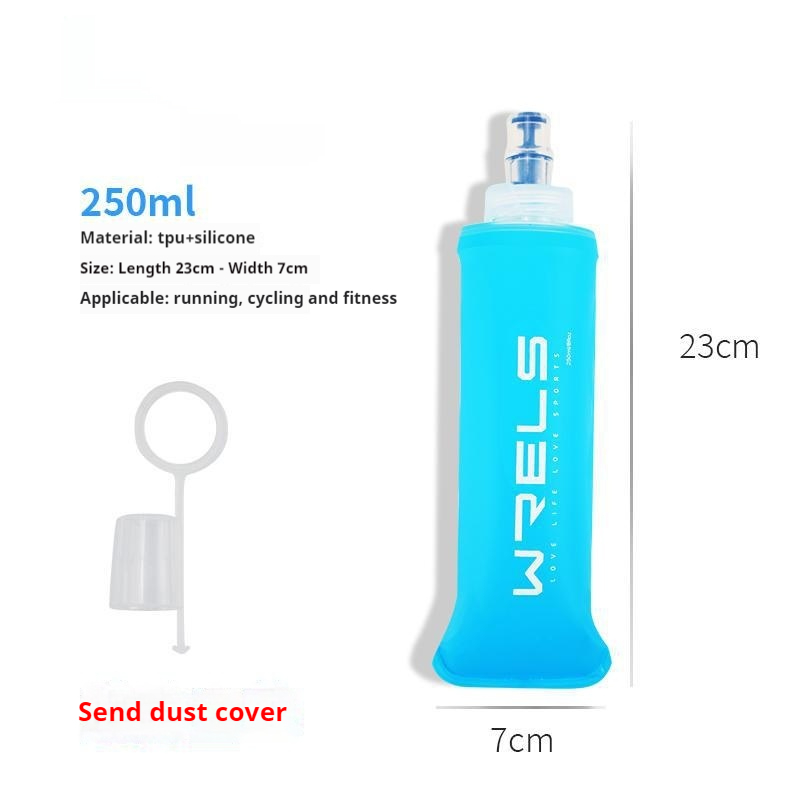 Foldable Sports Soft Water Bottle with Bite Valve – Portable Running Waist Pack Hydration Flask (150ml/250ml/500ml)