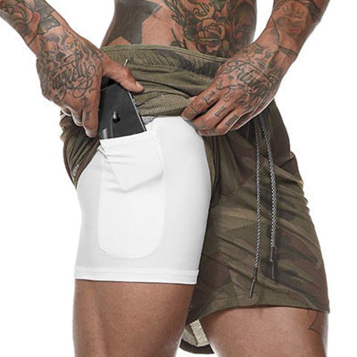 Men's Double Layer Mesh Running Shorts