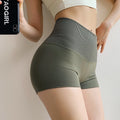 High Waist Peach Fitness Shorts for Running and Yoga