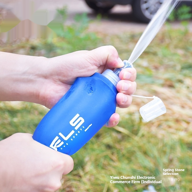 Foldable Sports Soft Water Bottle with Bite Valve – Portable Running Waist Pack Hydration Flask (150ml/250ml/500ml)
