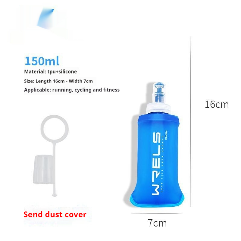 Foldable Sports Soft Water Bottle with Bite Valve – Portable Running Waist Pack Hydration Flask (150ml/250ml/500ml)