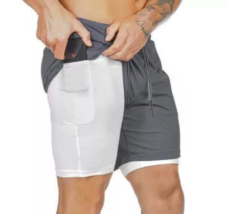 Men's Double Layer Mesh Running Shorts