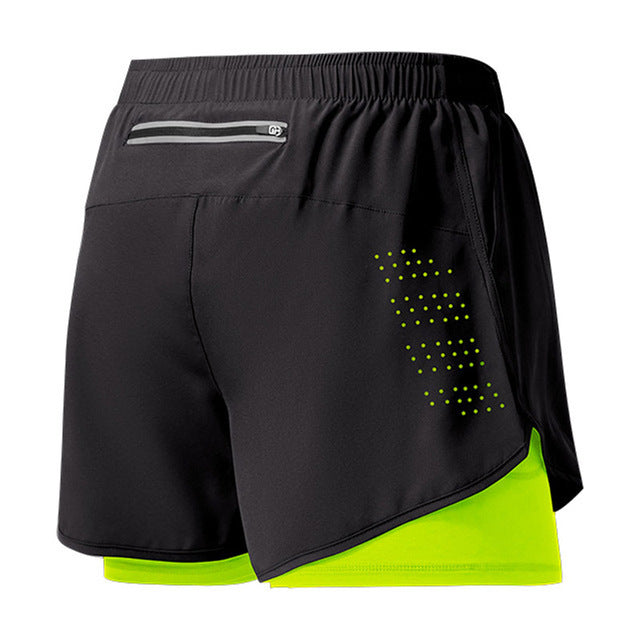 Men's Quick-Dry Running Shorts, Dual-Layer Training Shorts
