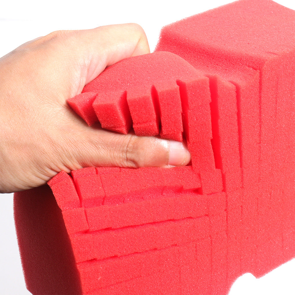 Red Car Cleaning Sponge and Wheel Brush Set