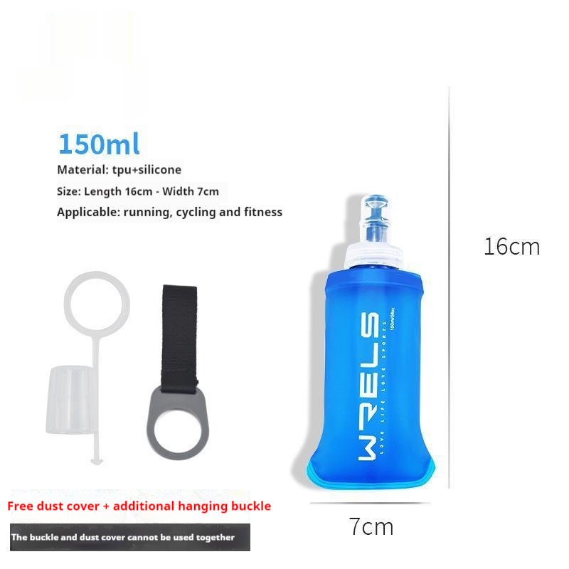 Foldable Sports Soft Water Bottle with Bite Valve – Portable Running Waist Pack Hydration Flask (150ml/250ml/500ml)