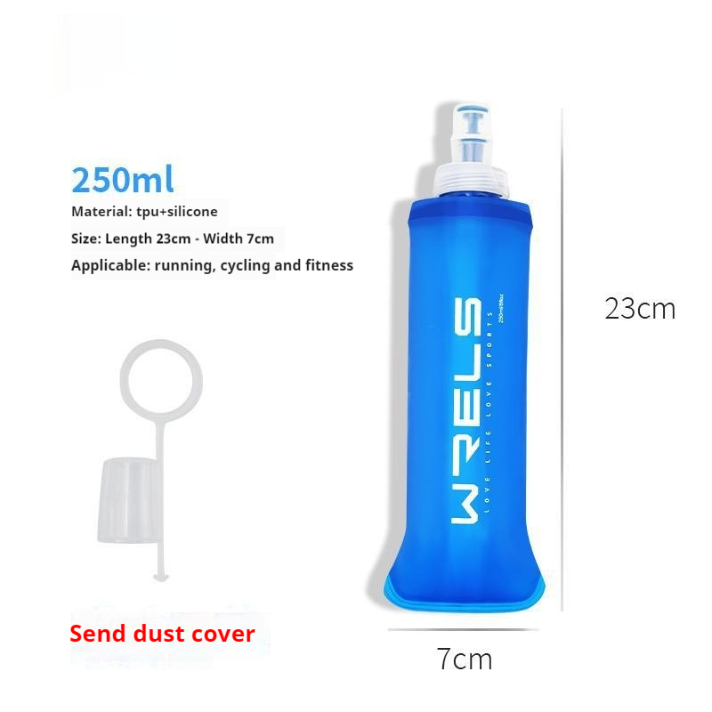 Foldable Sports Soft Water Bottle with Bite Valve – Portable Running Waist Pack Hydration Flask (150ml/250ml/500ml)