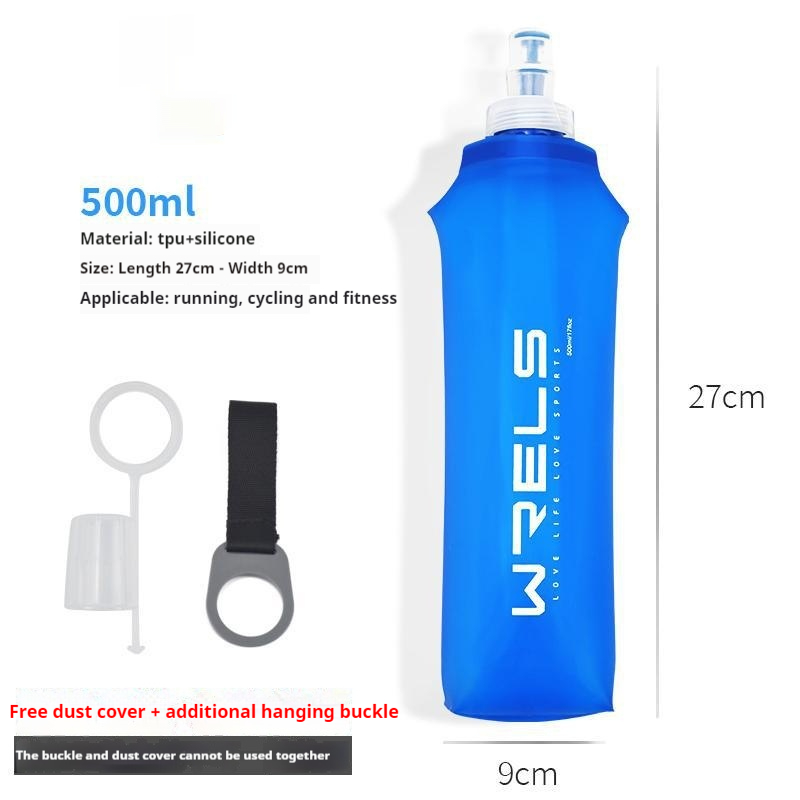 Foldable Sports Soft Water Bottle with Bite Valve – Portable Running Waist Pack Hydration Flask (150ml/250ml/500ml)