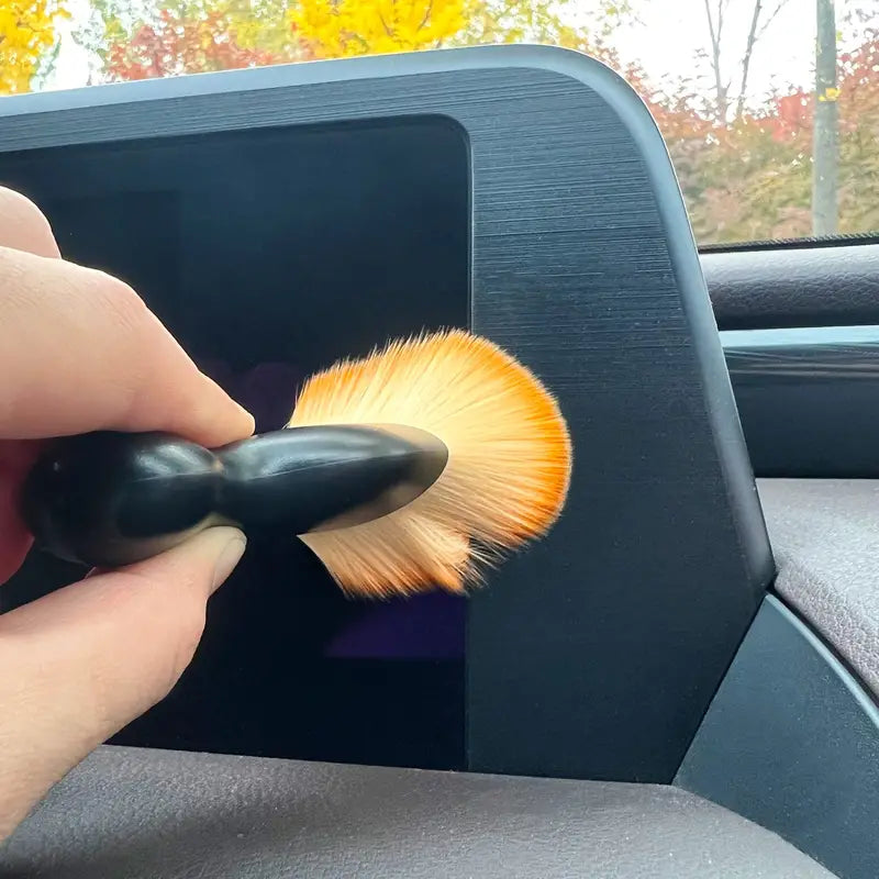 Yellow Car Interior Cleaning Brush (1pc)