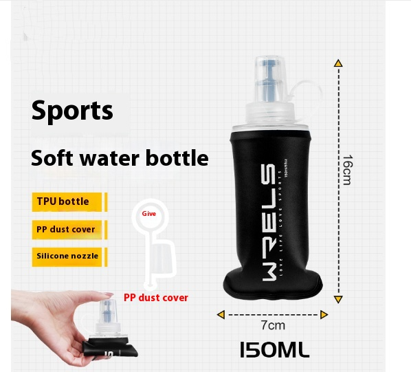 Foldable Sports Soft Water Bottle with Bite Valve – Portable Running Waist Pack Hydration Flask (150ml/250ml/500ml)