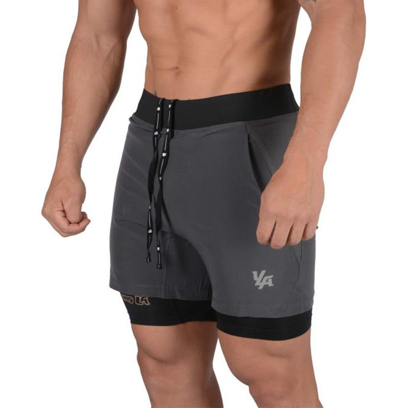 Men's 2-in-1 Quick-Drying Running Shorts for Gym Fitness