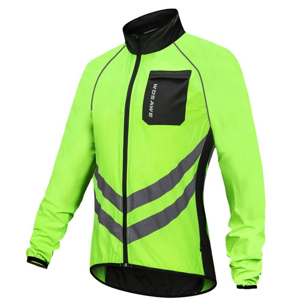 Cycling Running Windbreaker Jacket with Reflective Stripes