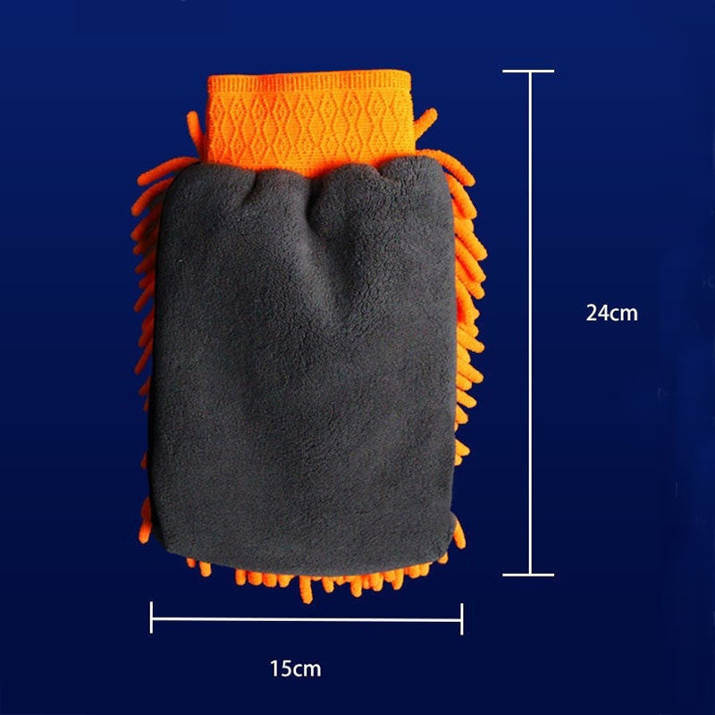 Single-Sided Chenille Foam Car Cleaning Gloves