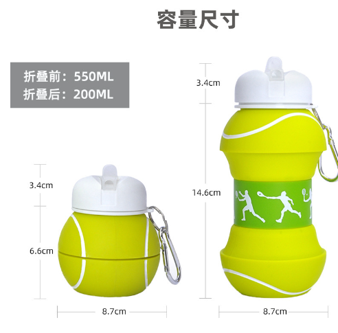 Collapsible BPA-Free Silicone Sports Water Bottle (19oz)