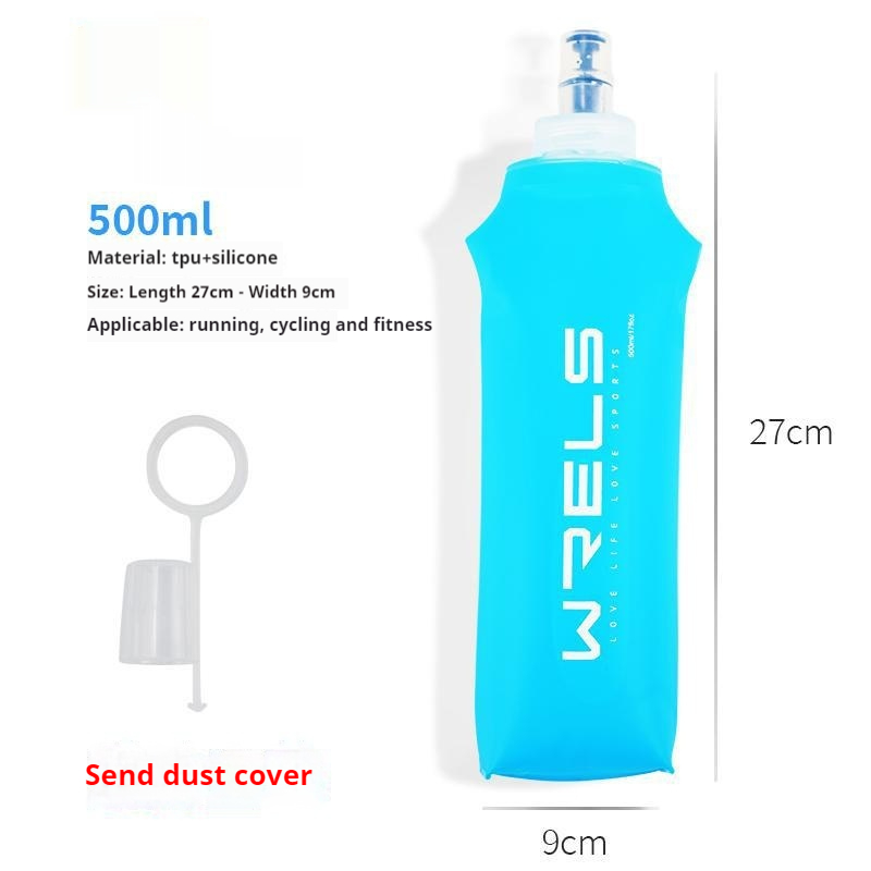 Foldable Sports Soft Water Bottle with Bite Valve – Portable Running Waist Pack Hydration Flask (150ml/250ml/500ml)
