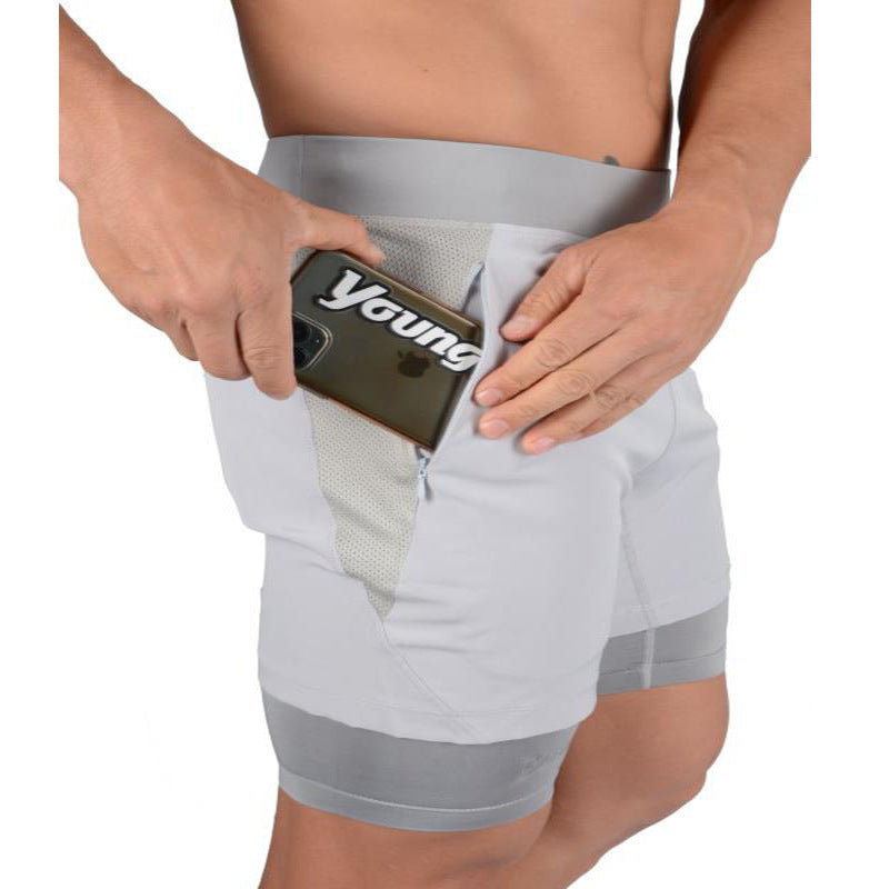 Men's 2-in-1 Quick-Drying Running Shorts for Gym Fitness