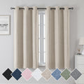 Chyhomenyc Linen Blackout Linen Curtains 54 Inch Length 2PCS Faux Linen Textured Thermal Insulated Energy Saving Blackout Curtain Drapes for Living Room Linen 40Wx54L 2 Panels