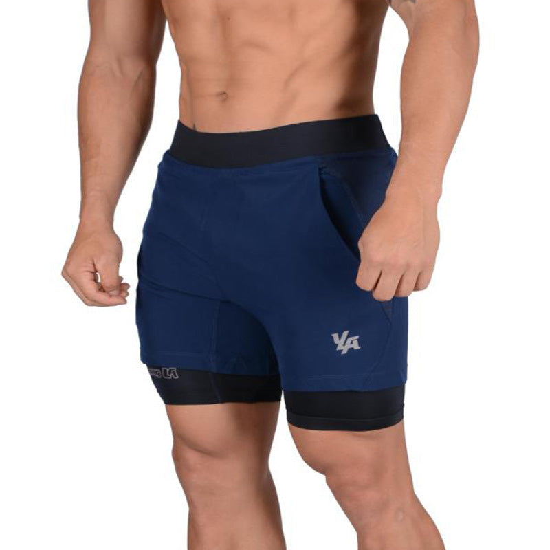 Men's 2-in-1 Quick-Drying Running Shorts for Gym Fitness