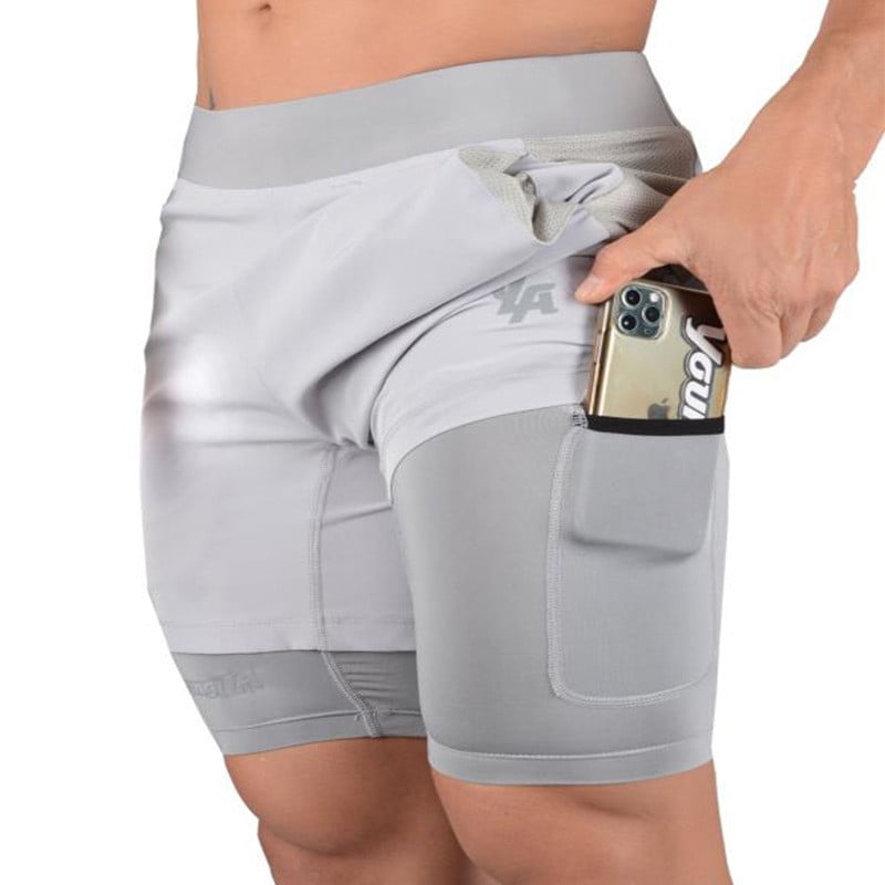 Men's 2-in-1 Quick-Drying Running Shorts for Gym Fitness