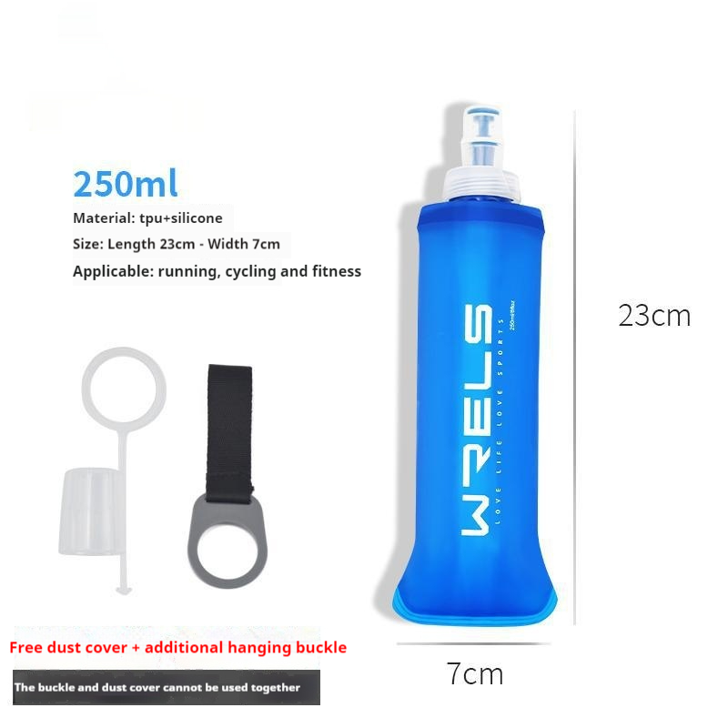 Foldable Sports Soft Water Bottle with Bite Valve – Portable Running Waist Pack Hydration Flask (150ml/250ml/500ml)