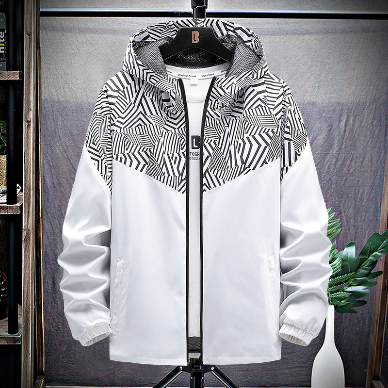 Men's Hooded Running Windbreaker Jacket