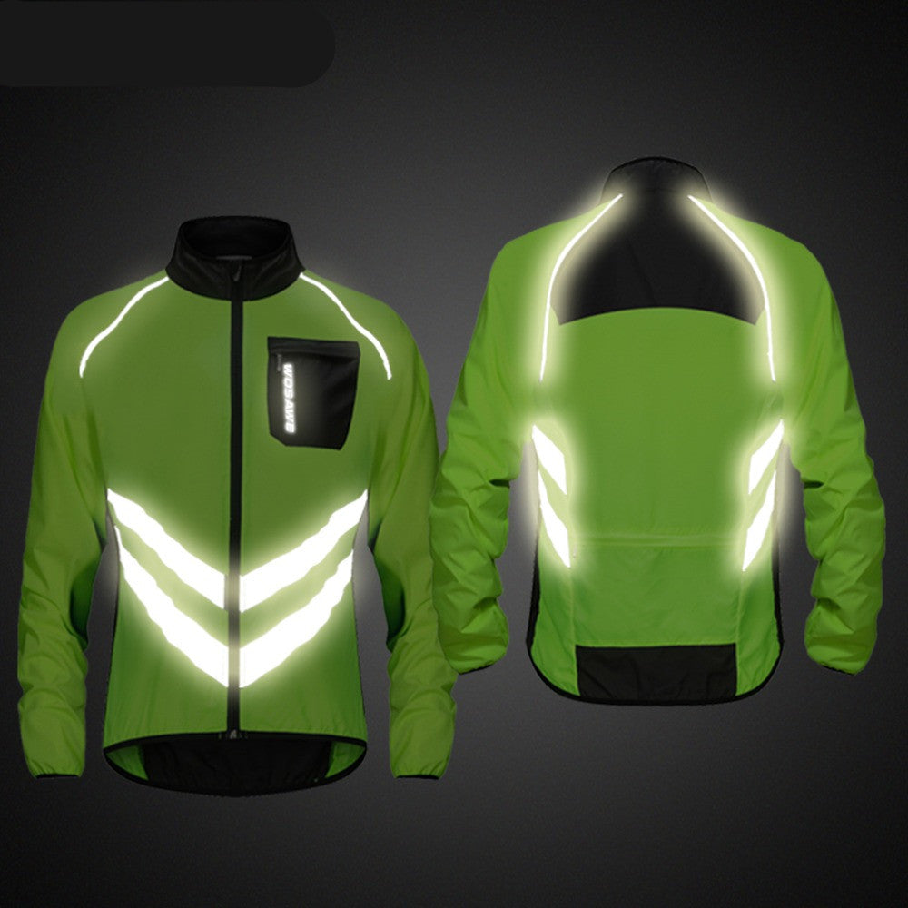 Cycling Running Windbreaker Jacket with Reflective Stripes