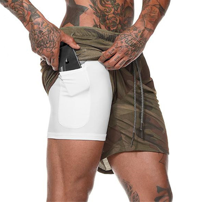 Men's Double Layer Mesh Running Shorts
