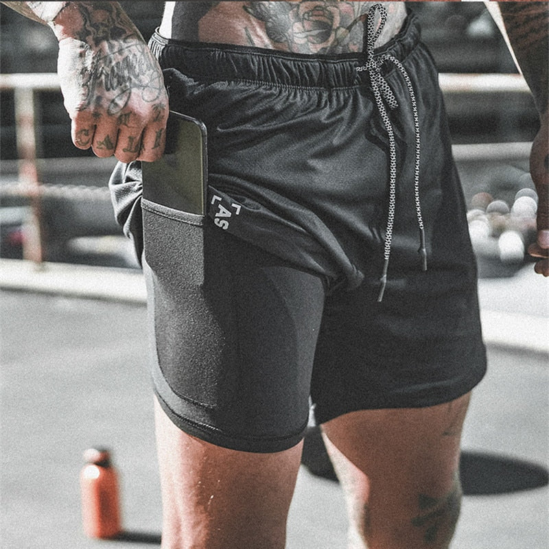 Men's Double Layer Mesh Running Shorts