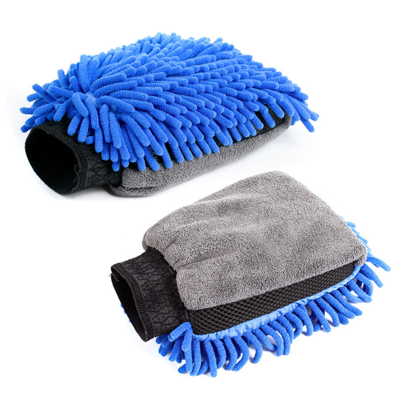 Single-Sided Chenille Foam Car Cleaning Gloves