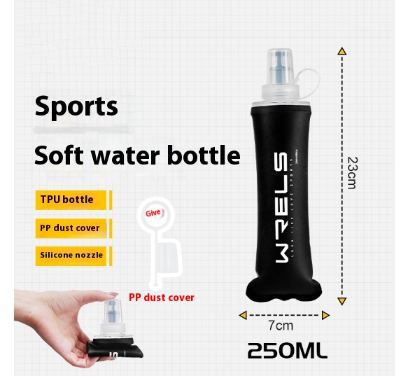 Foldable Sports Soft Water Bottle with Bite Valve – Portable Running Waist Pack Hydration Flask (150ml/250ml/500ml)
