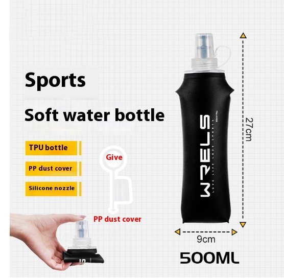 Foldable Sports Soft Water Bottle with Bite Valve – Portable Running Waist Pack Hydration Flask (150ml/250ml/500ml)