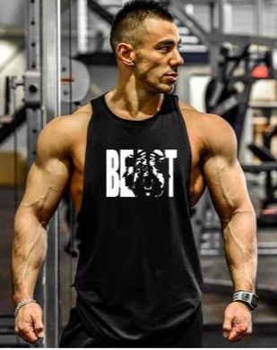 Men's Cotton Sleeveless Gym Tank Top - Breathable