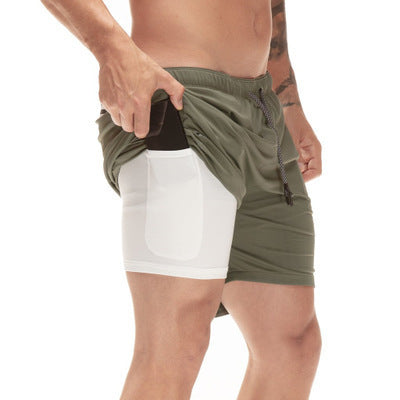 Men's Double Layer Mesh Running Shorts