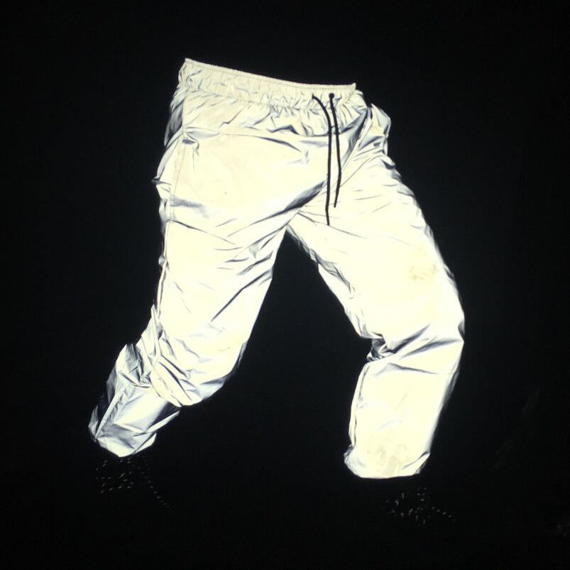 Reflective Double-Layer Lace-Up Trousers for Running