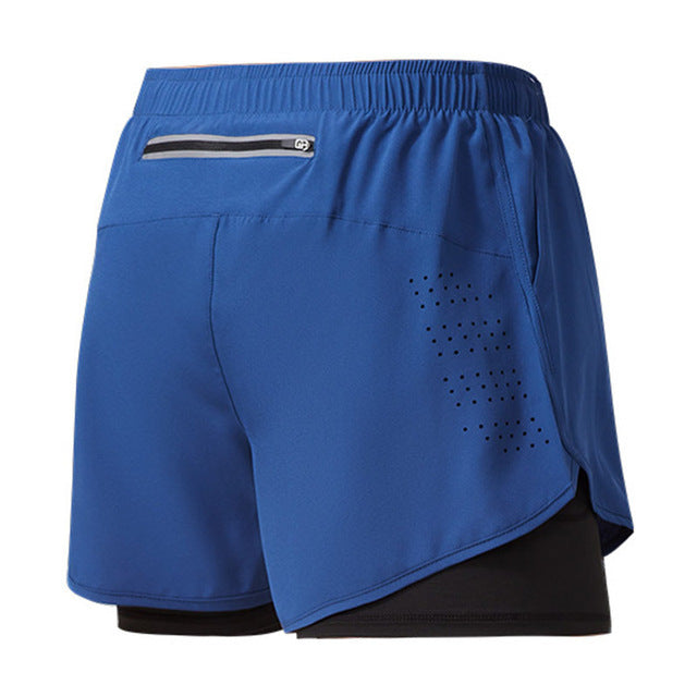 Men's Quick-Dry Running Shorts, Dual-Layer Training Shorts